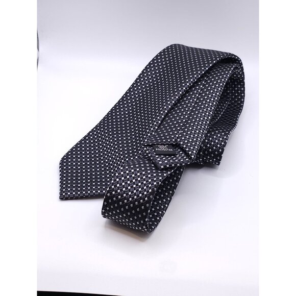 Bespoke New York Black & White Polka Dot Pattern Men's Neck Tie - Picture 3 of 13